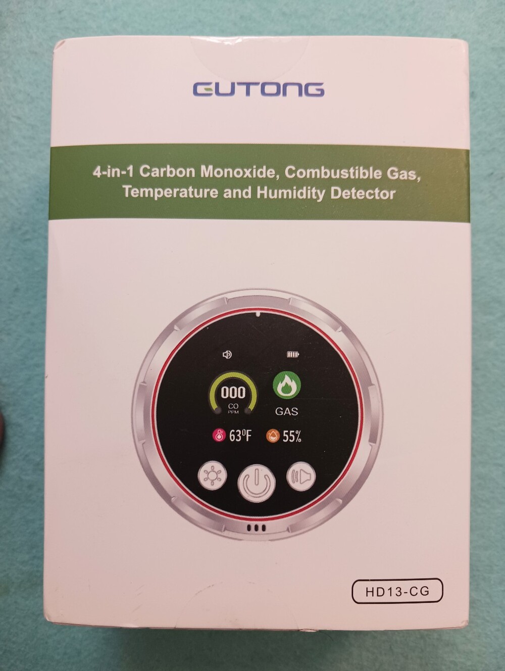 Gutong 4 In 1 Carbon Monoxide Gas Temperature Humidity Detector HD13CG New
